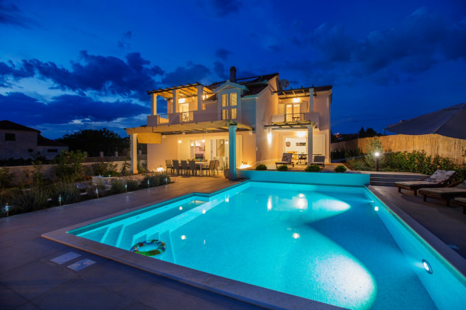 Au&szlig;en, Villa Giove, Solta, mit beheiztem Pool, nahe dem Meer Grohote